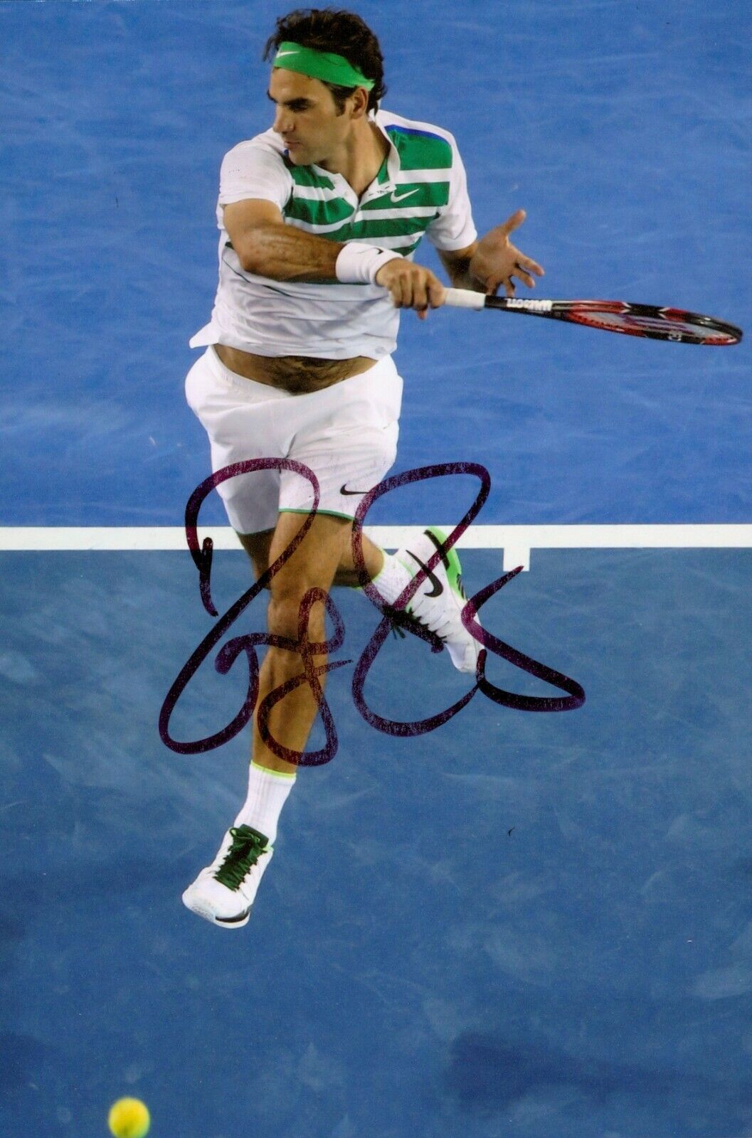 SMUGDED Roger Federer Signed 6x4 Photo Poster painting US Open Wimbledon Tennis Autograph + COA