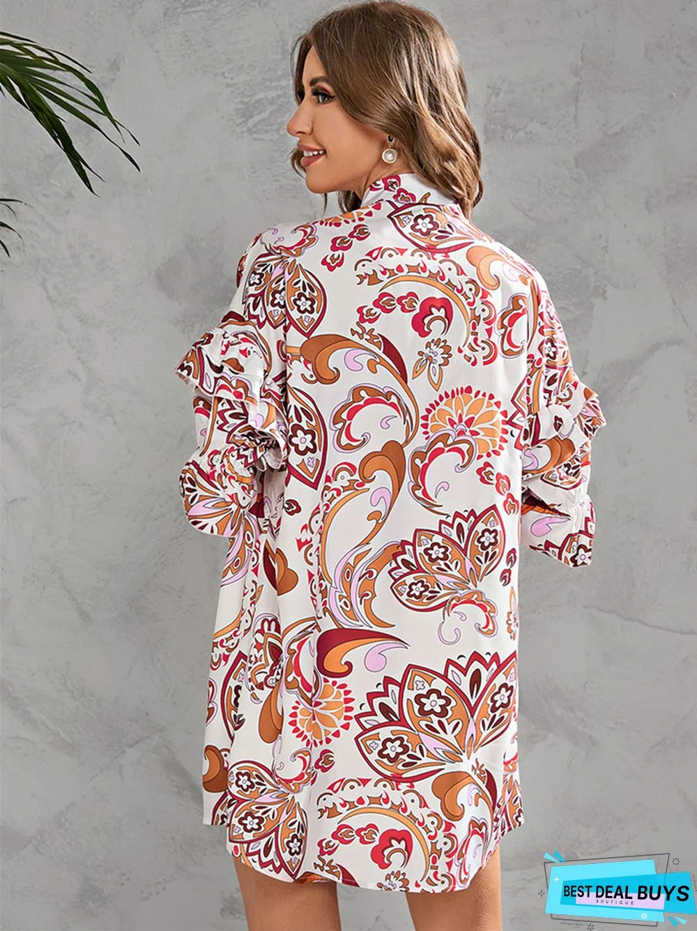 Short 5 / 4 Sleeve Print Dresses