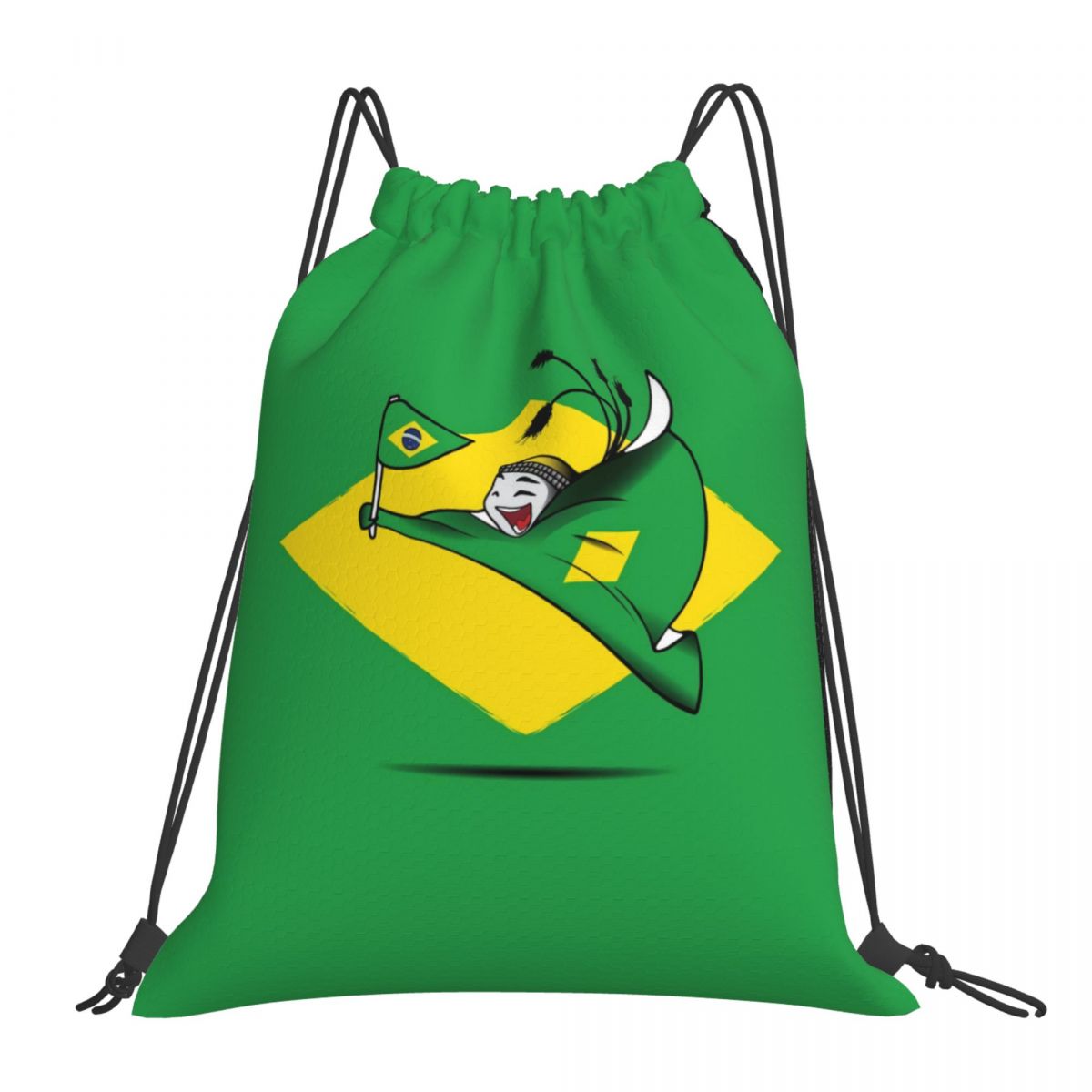 Brazil World Cup 2022 Mascot Drawstring Bags for School Gym