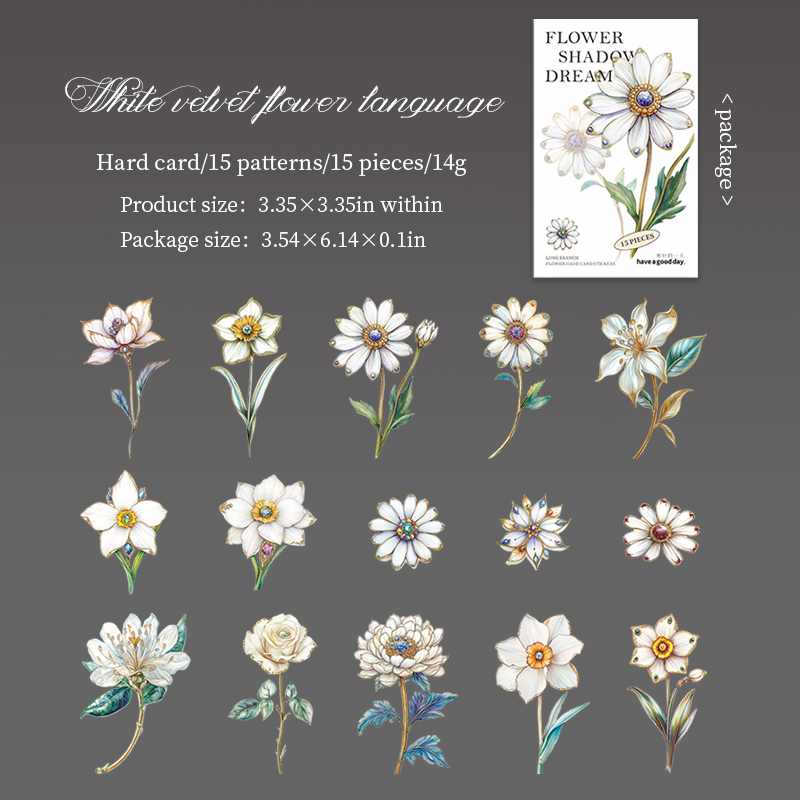 Sticker - Flower Shadow Dream Series Vintage Floral Landscape 