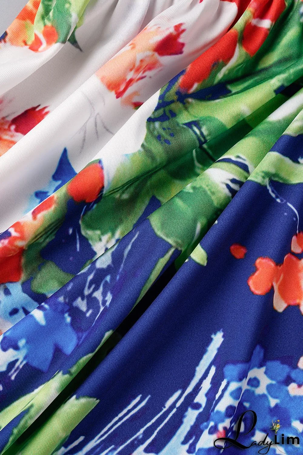 Green Sexy Vacation Floral Frenulum Backless Half A Turtleneck Regular Jumpsuits(With Belt)