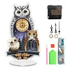 (US Local)Acrylic Special Shape Owl Diamond Painting Clock Ornaments Kit for Home Decor