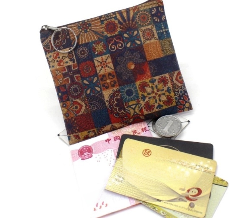 Women’s Geometric Woven Fabric Zipper Coin Purses