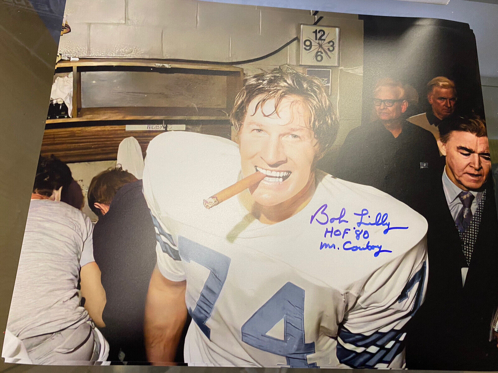 Bob Lilly Signed 11x14 Dallas Cowboys 1980 HOF Mr Cowboy In Person