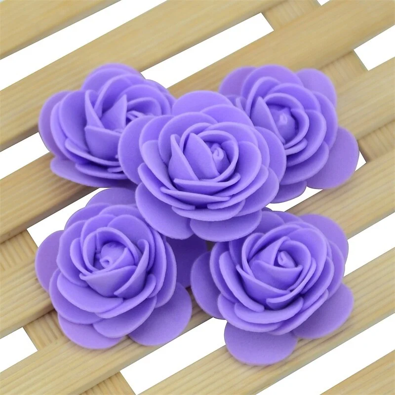 20PCS/lot 4cm Thicker Artificial PE Foam Rose Flower Heads  Wedding Home Decoration For DIY Handmade Flower Ball Party Supplies