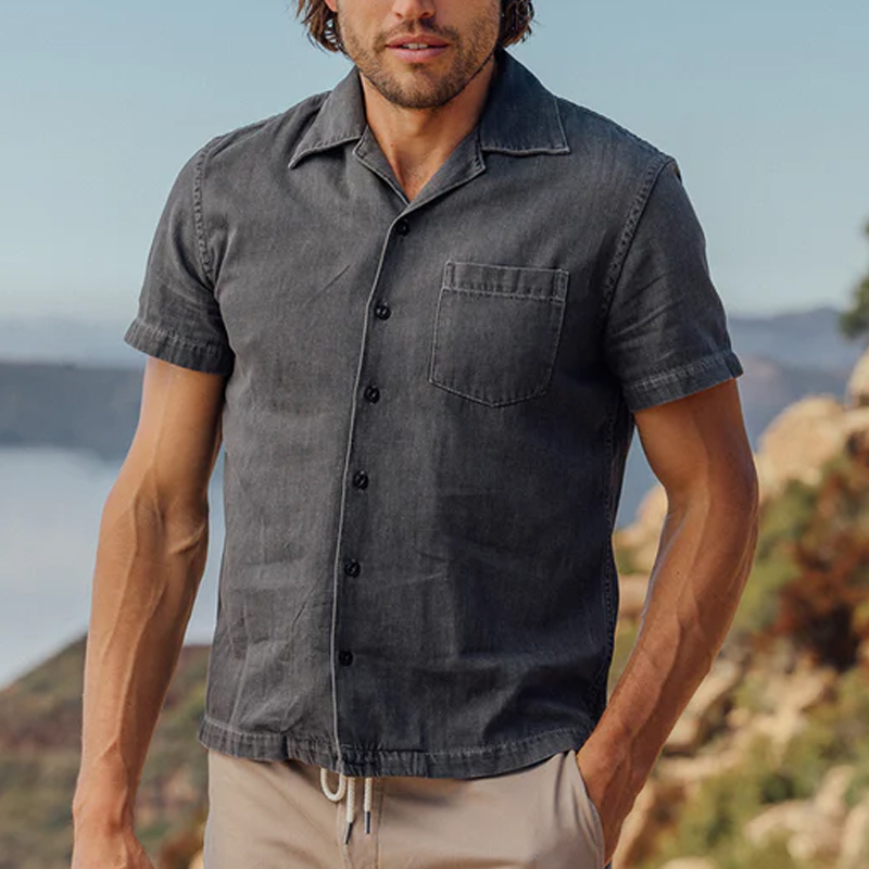 Men's Vintage 7oz Rough Wash Denim Shirt