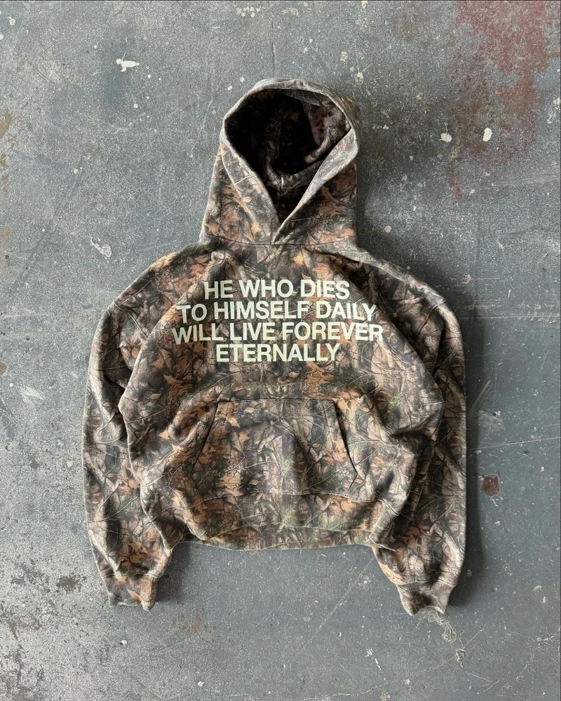 Aonga Y2K Harajuku hoodies Oversized camouflage pattern Hip hop retro soft warm hooded sweatshirt fashionable men  women street wear aonga