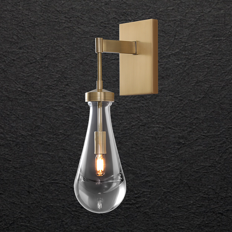Modern Rain Rod Glass Brass Wall Lights
