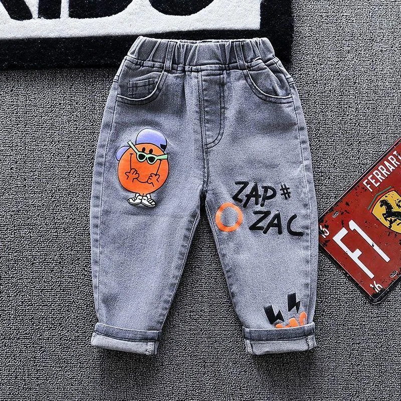 Fashion Spring Autumn Sports Jeans Girls Casual Pants 3-8Y Print Child Trouser Elastic Waist Kid Leggings School High Quality
