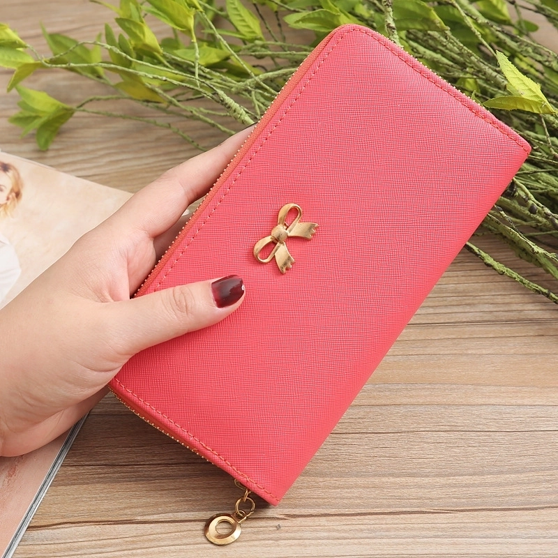 Korean Bowknot Solid Color Wallet