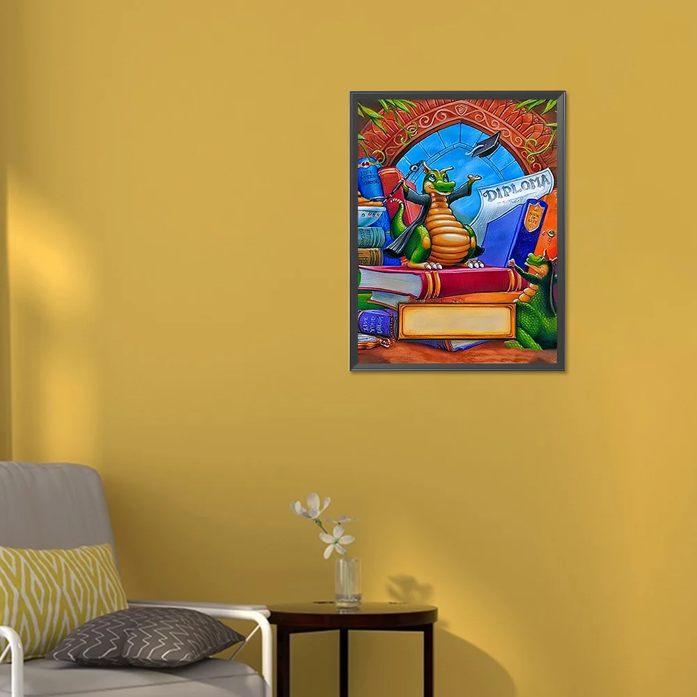 Diamond Painting - Full Round Drill - Green Dragon(30*40cm)