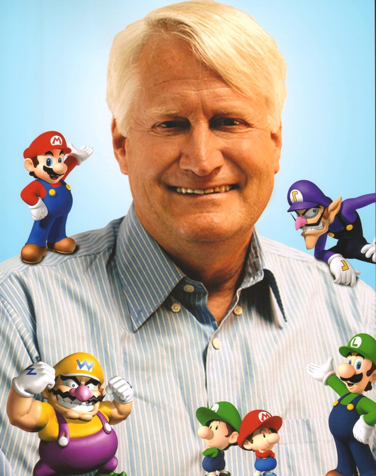 Charles Martinet Super Mario Bros 11x14 Photo Poster painting Nintendo Luigi Wario Voice Actor