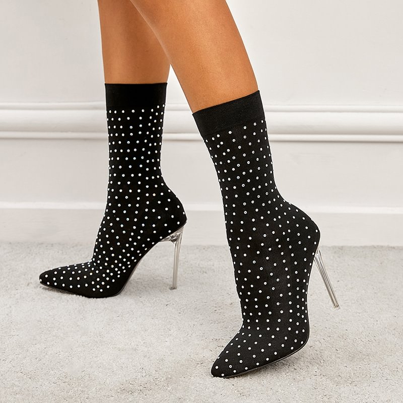 Pointed Toe Elastic Women's Stiletto Sock Boots-PABIUYOU- Women's Fashion Leader