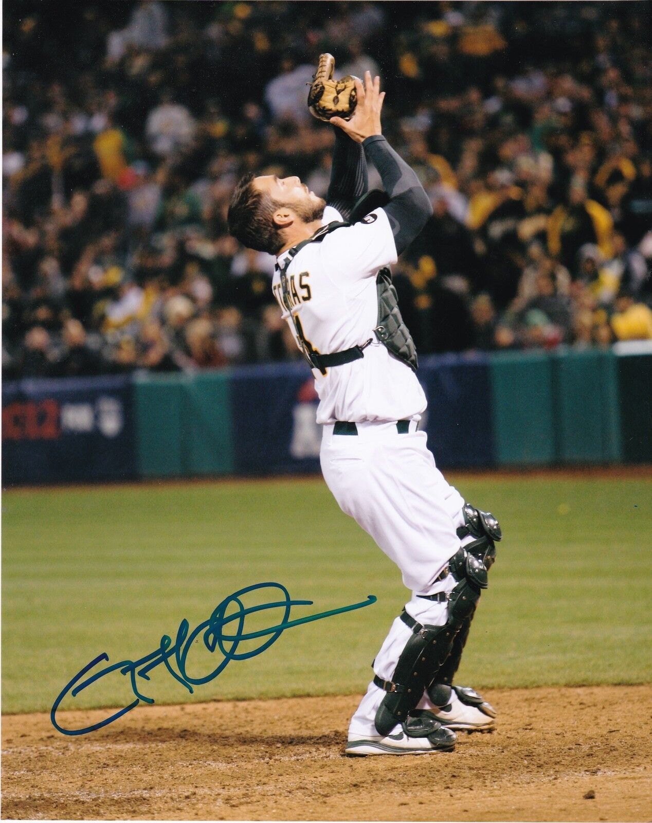 GEORGE KOTTARAS OAKLAND A'S ACTION SIGNED 8x10