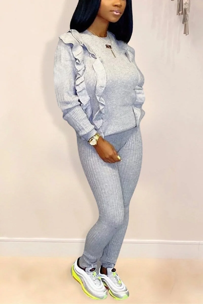 Fashion Casual Ruffle Top Set