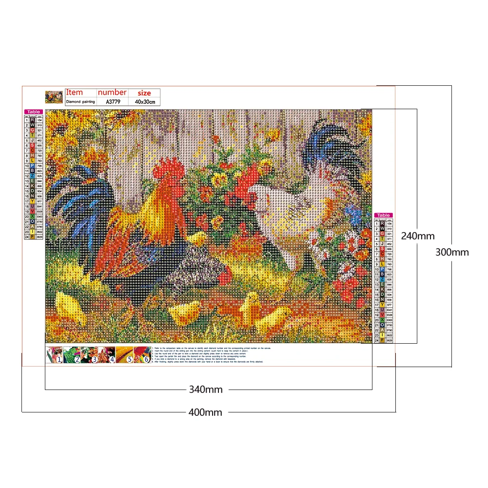 Diamond Painting - Full Round Drill - Chicken(40*30cm)