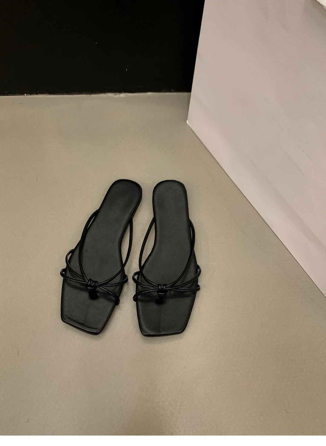 Yyvonne Flat-Bottomed Flip-Flop Fairy Shoes Wear 2025 New Summer Beach Cool Drag Silver Cool Drag