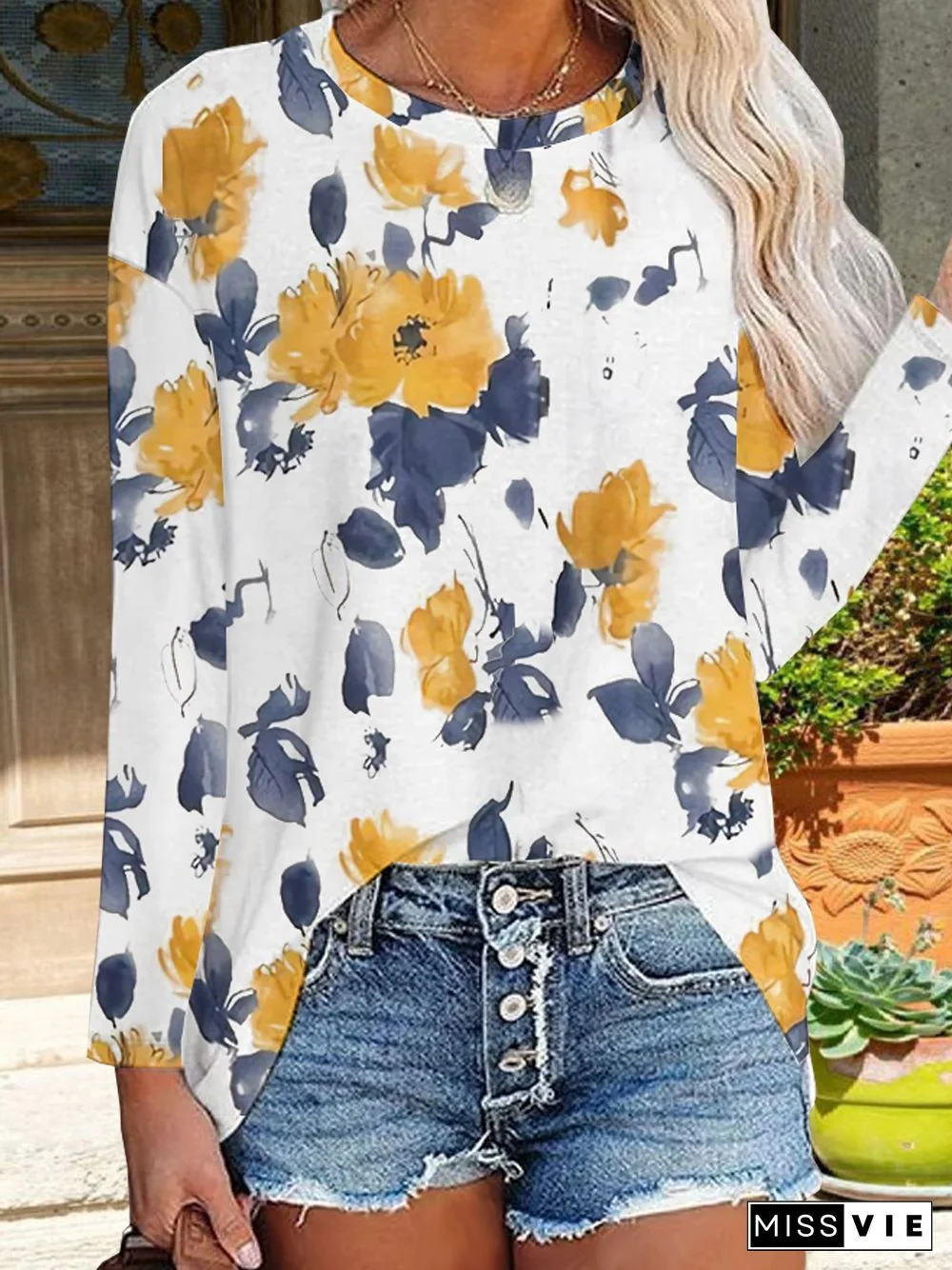 Loose Casual Floral T-Shirt