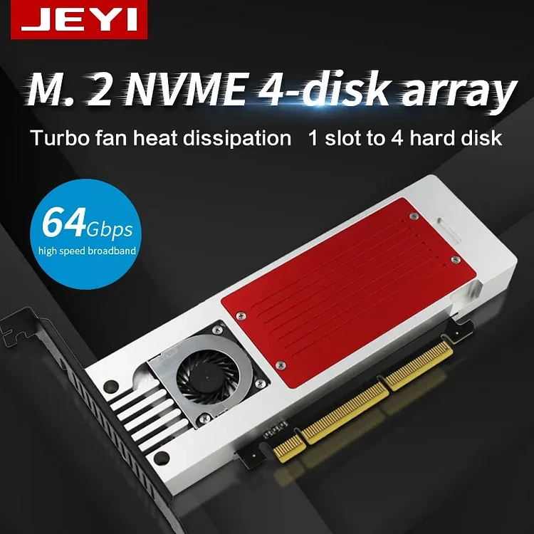 JEYI NVMe PCIe SSDs Adapter PCI Express x16 Card Supports X  SSD for Mac PC Support Non-Bifurcation MB