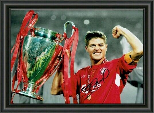 GERRARD Liverpool Champions League - Signed A4 Photo Poster painting POSTER HIGH GLOSS PRINT