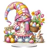 Gnome DIY 2D Flat Acrylic Diamond Painting Ornaments Kits Special Shaped Crystal Diamond Art Painting Tabletop Ornaments Single Sided Home Office Decor