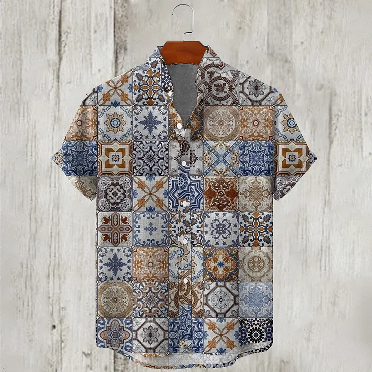 Simpfit Vintage Urlaub Blumenkunst Herren Shirt