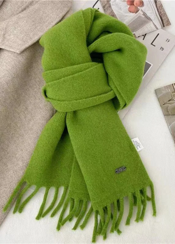Cloud of Bats Cream Cashmere-like Tassel Scarf (All-Over Printing) main image 0