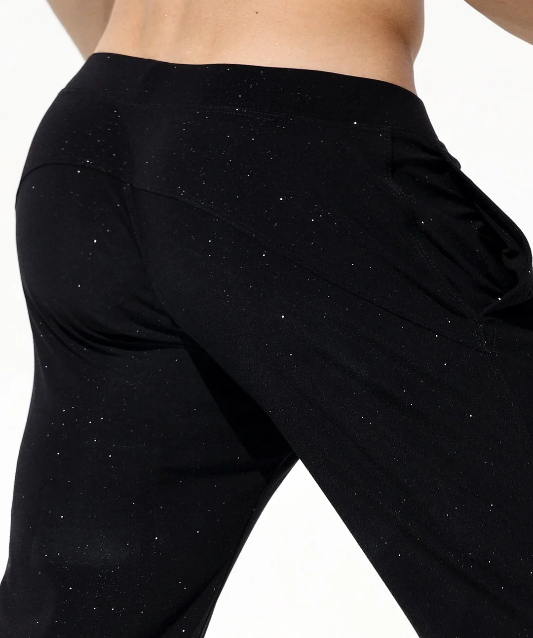 Men's Silver-plated, Glittery, Pure Cotton Loose-fitting Trousers-inspireuse