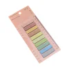 6 PACKS Morandi Colors Tearable 10in1 PET Index Post-it Note Sticky Student Ruler Office Reading Note Paper