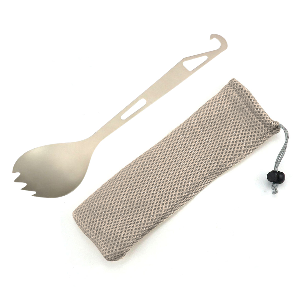

Outdoor Multi-function Titanium Fork Spoon Tool Storage Bag Camp Tableware, 501 Original