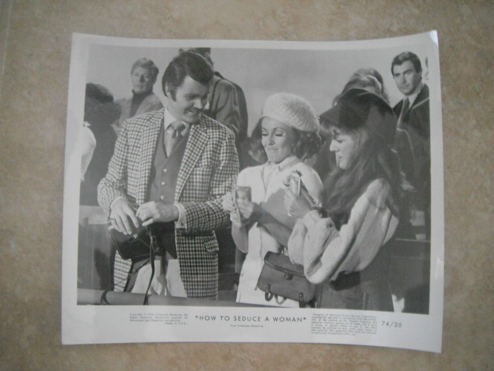 How To Seduce A Woman 1973 B&W 8x10 Promo Photo Poster painting Original Lobby Card #3