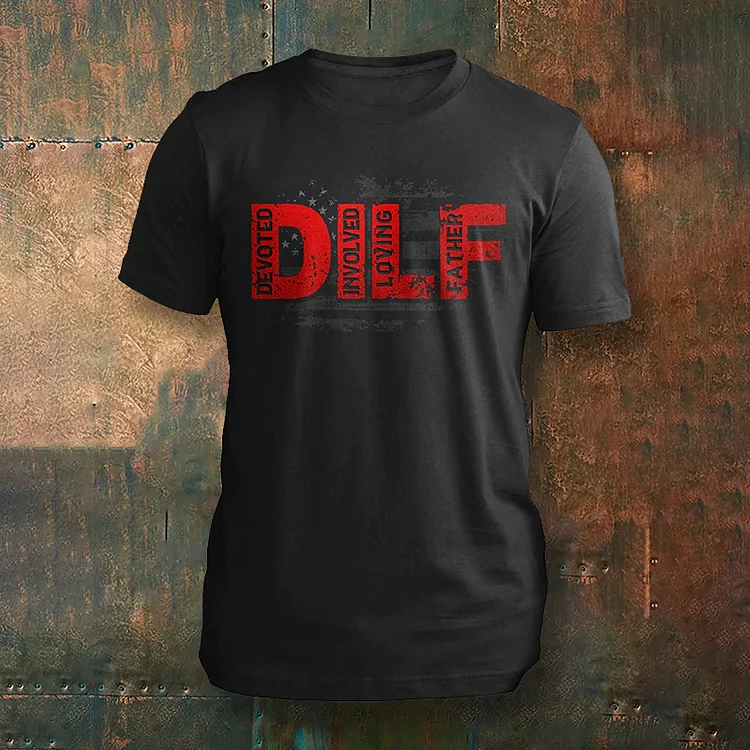 BrosWear Papa DILF Print Short Sleeve T-Shirt