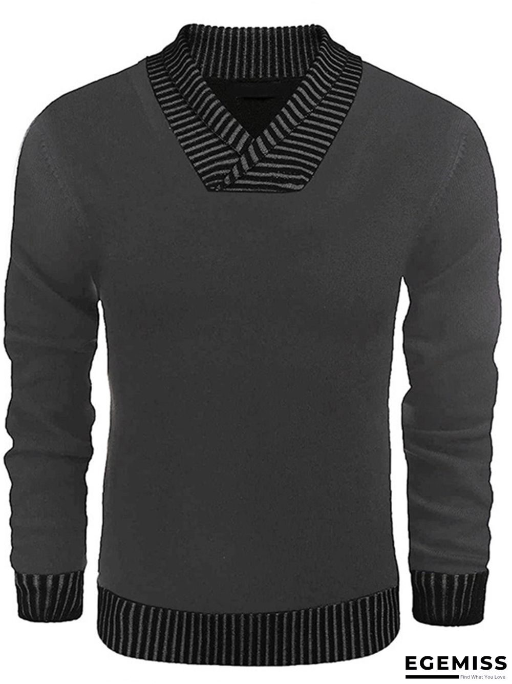 Long Sleeve V-neck Men's Casual Knitting Sweater | EGEMISS