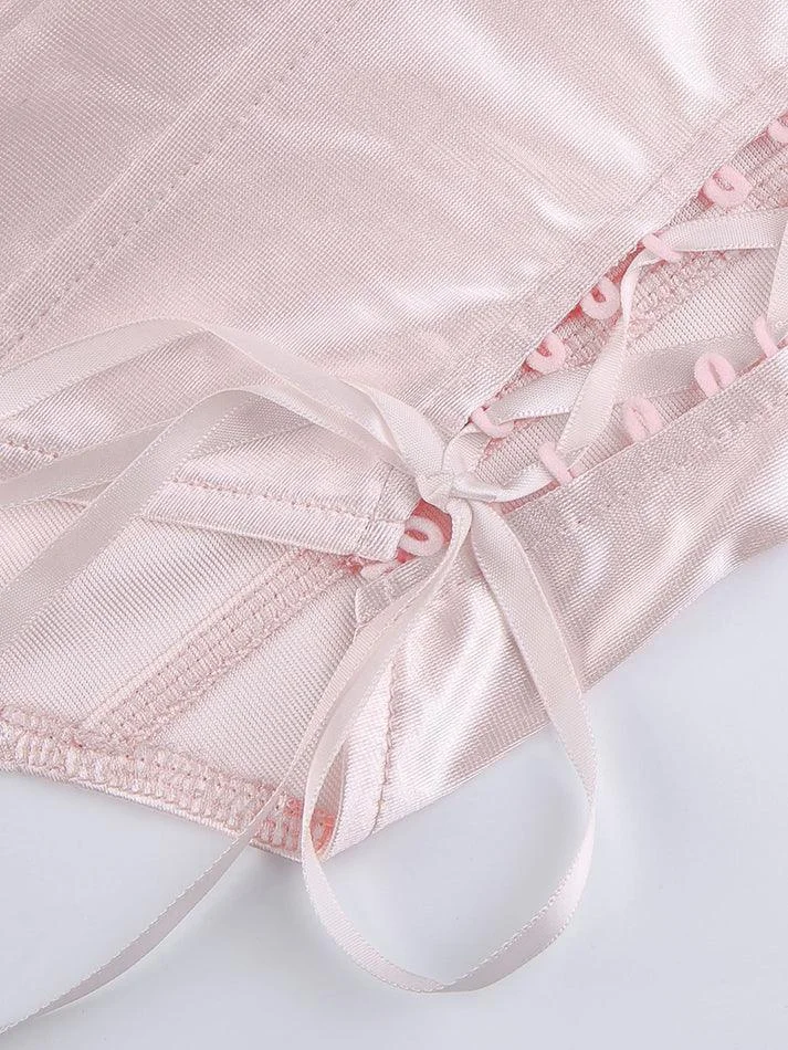 Brownm Long Sleeve Corset Mini Dress