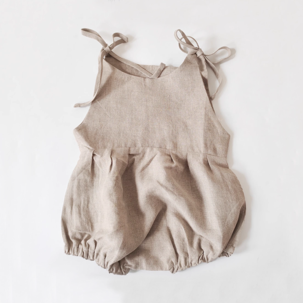 100% European Linen Baby Jumpsuit Comfortable and Breathable REAL SILK LIFE