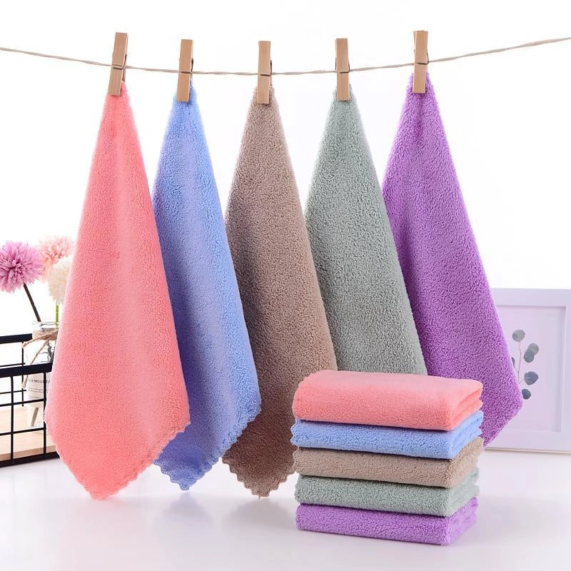 Factory Coral Fleece Children Wash Face Small Square Towel Kindergarten Towel Bear Gift Square Towel