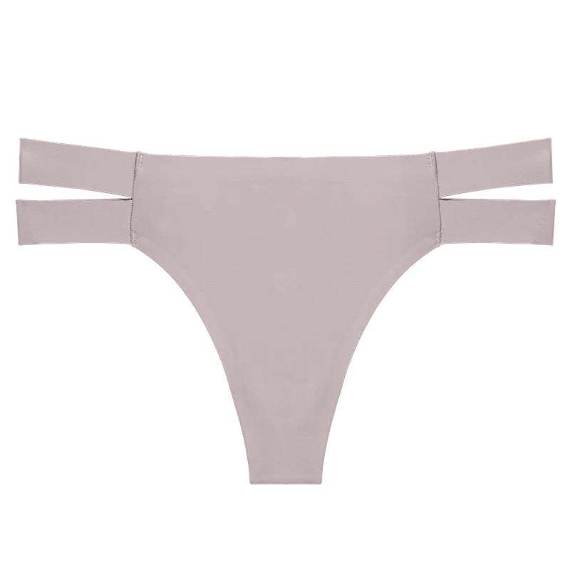 Billionm Women Sexy Panties Solid Color Thong Low Waist Slit Seamless Soft Underwear Female Breathable Intimates Lingerie Underpants