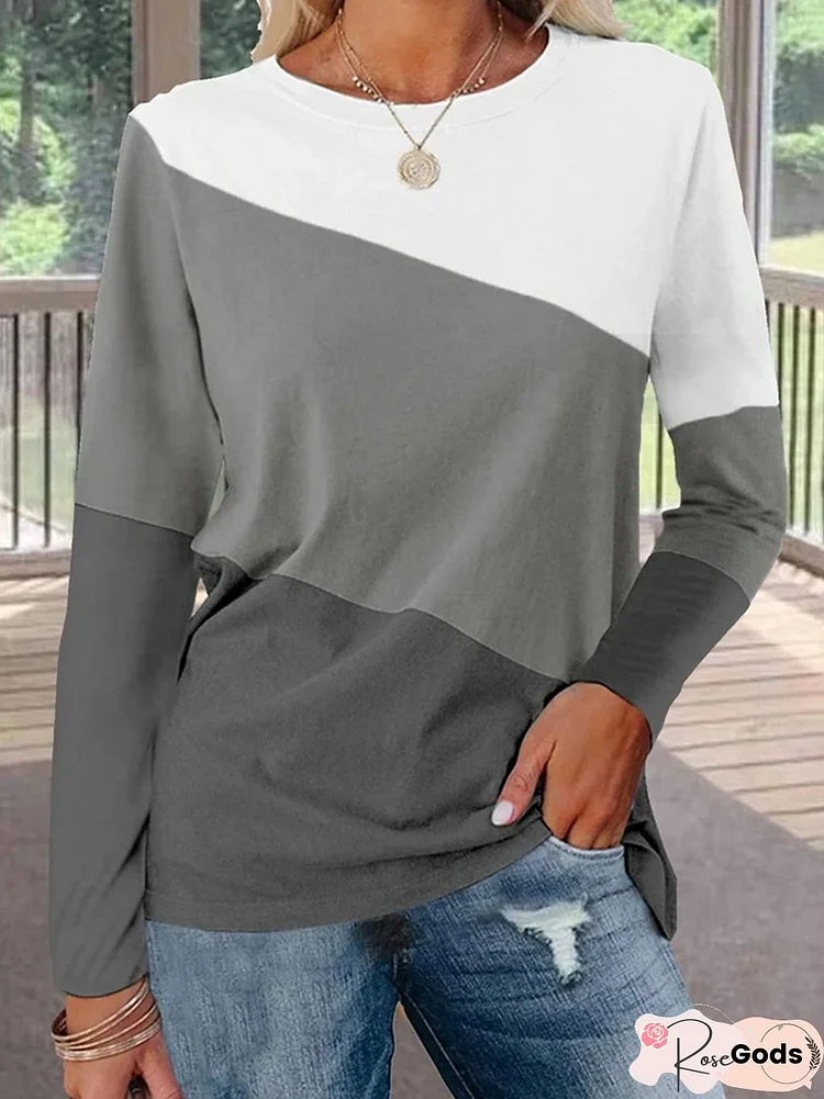 Crew Neck Color Block T-Shirt