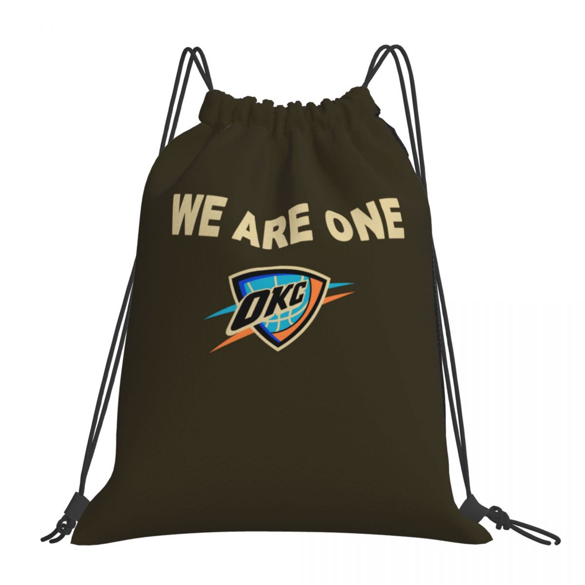 Oklahoma City Thunder We Are One Waterproof Adjustable Lightweight Gym Drawstring Bag