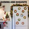 10PCS DIY Pearl Diamond Painting Christmas Fridge Magnets, Sparkling Rhinestone Refrigerator Magnet Craft Kit for Home Decor & Gifts