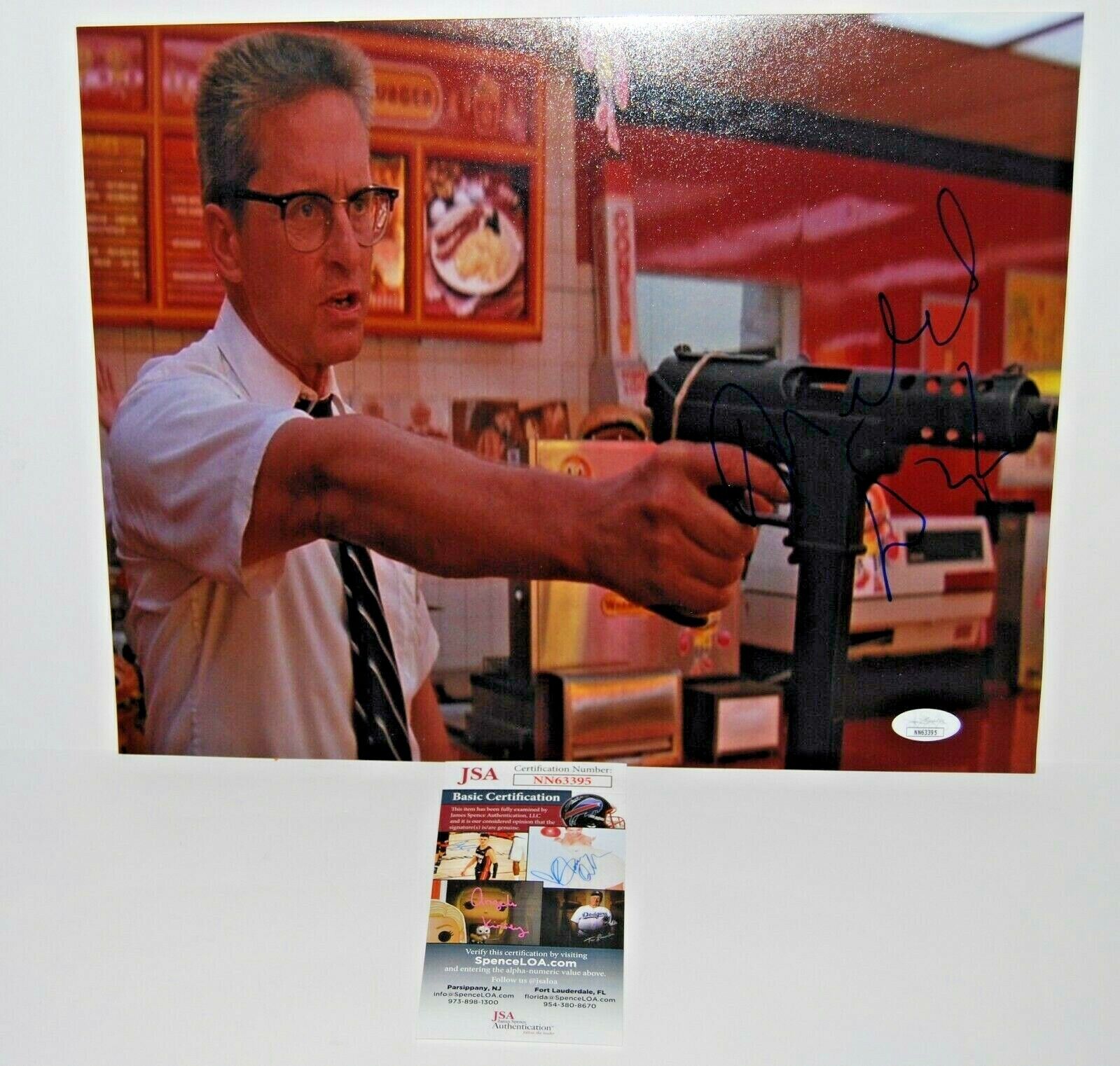 MICHAEL DOUGLAS signed (FALLING DOWN) D-FENS Movie autographed 11X14 Photo Poster painting JSA