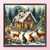 Christmas Cottage-11CT Stamped Cross Stitch 45*45cm/17.72*17.72in