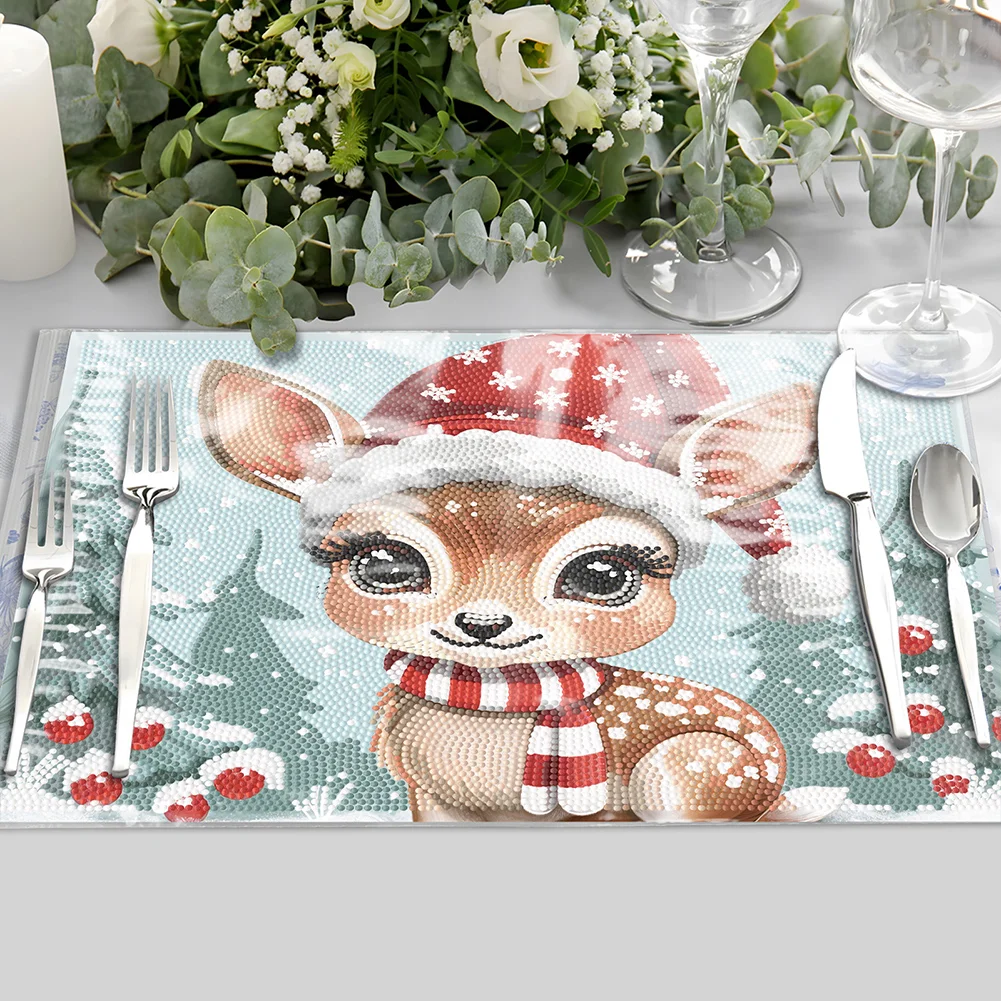 DIY Christmas Diamond Painting Placemats DIY Diamond Dot Kits for Home Decor