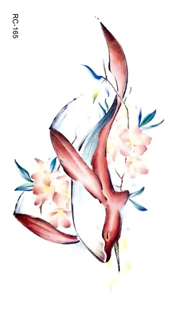 52 Kinds Watercolor Animals Fake Tattoos Temporary Cat Flamingo Wolf Whale Fox Butterfly Waterproof Tatto Stickers Small Size