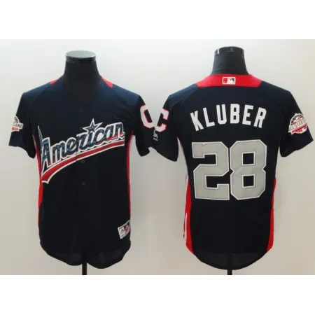 American League #28 Corey Kluber Navy 2018 MLB All-Star Game Home Run Derby Jersey PA0U