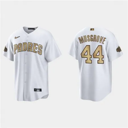 Men's San Diego Padres #44 Joe Musgrove 2022 All-Star White Cool Base Stitched Baseball Jersey 8C6Y