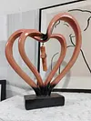 Resin Entwined Heart & Cross Christian Wedding Sculpture Symbolizing Husband Wife & God Two Hearts & Cross Keepsake for Weddings Anniversaries & Religious Gifts