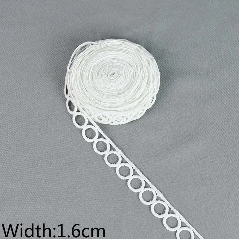 10Yards/lot White Cotton Embroidered Lace Trim Ribbons Fabric DIY Sewing Handmade Craft Materials Garment Clothes Accessories
