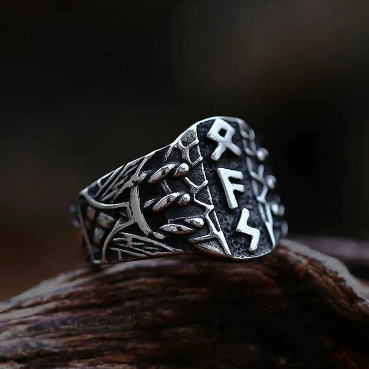 Coutureaura Handcrafted Odin Runes Ring