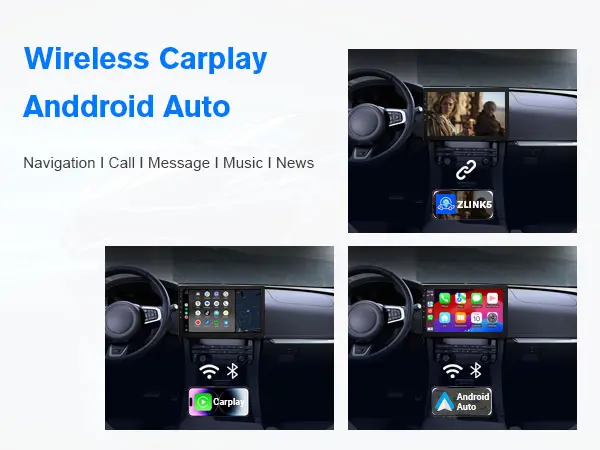Product Introduction of 10.1" Rotatable Touch Screen Car Stereo Single Din - Android 13. Wireless CarPlay/Android Auto. 4-Core CPU. 2GB+32GB. GPS Navigation. Hi-Fi Sound. Bluetooth 4.2. AHD Backup Camera (Vertical Fit) 6